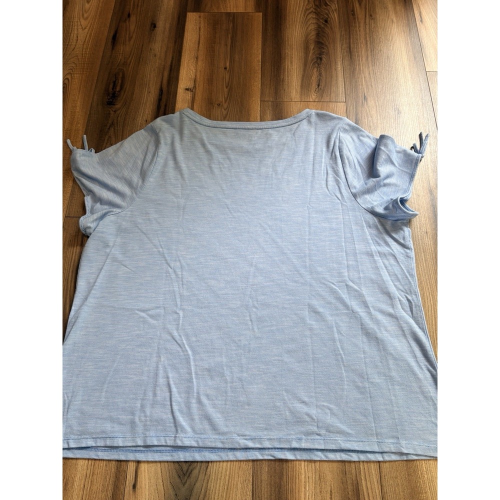 Talbots Women's 3X T-shirt‎ Casual Light Blue Open Shoulders Cotton Blend - Picture 4 of 4